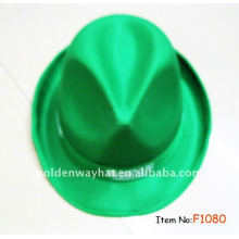 Cheap Fashion Green Fedora Bonnets promotionnels Hat PP avec logo personnalisé